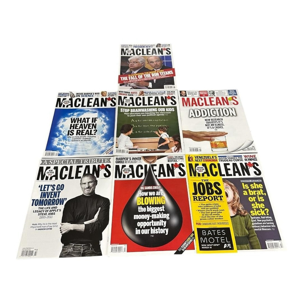 Maclean's Magazine Lot 8 Issues Jobs Heaven Addiction Politics News Softcover